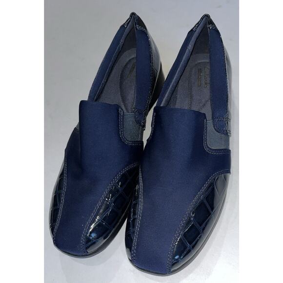 Clarks Women’s Navy Gael Beam Slip On Flats Shoes 8.5W Style 0614 - Picture 1 of 9
